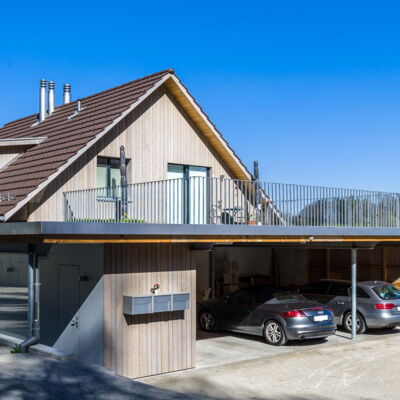 Mehrfamilienhaus Überbauung Holzbau Sternenberg